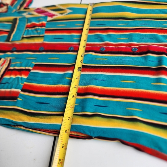 L&B Lucky & Blessed Women’s Colorful Striped Maxi Dress Button Up Short Sleeve M - Picture 12 of 15